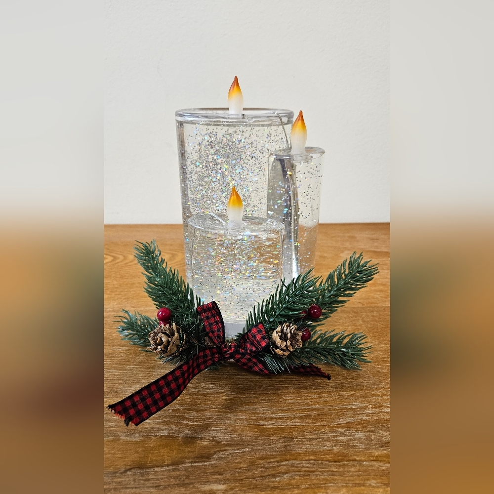 Holiday light up decorative candles